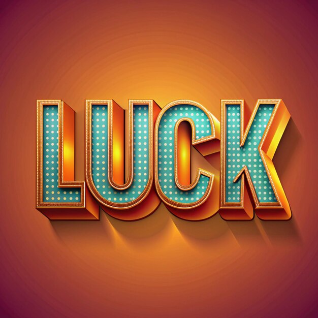 Photo a colorful sign that says quot lucky quot is on a red background