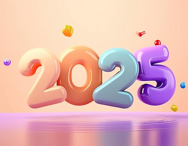 a colorful sign that says quot new year quot is on a pink background