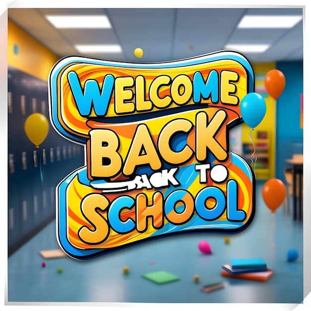 a colorful sign that says welcome back to school