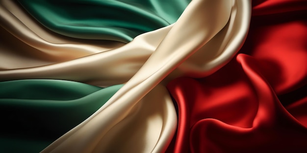 A colorful silk fabric with the colors of the mexican flag.