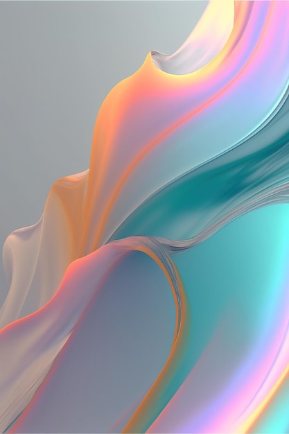 colorful silk floating in the wind abstract art ai generated