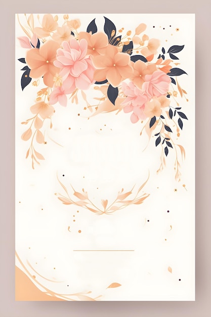 Colorful simple floral decoration illustration background template creative arrangement of nature and flowers Good for banner wedding card invitation draft birthday greetings and design element