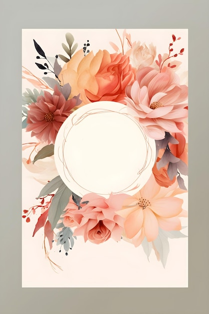 Colorful simple floral decoration illustration background template creative arrangement of nature and flowers Good for banner wedding card invitation draft birthday greetings and design element