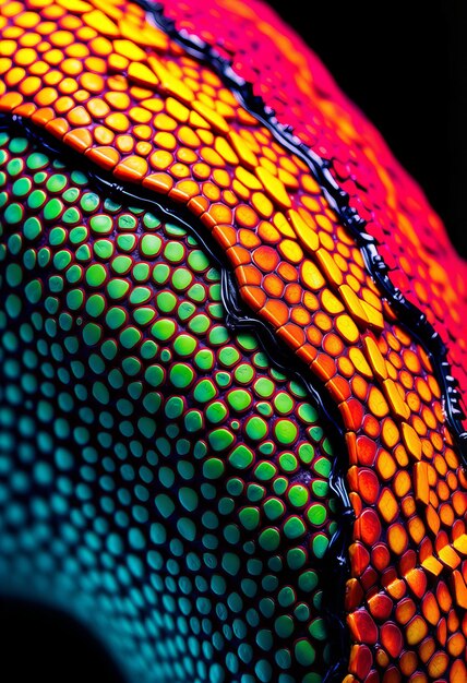 Photo the colorful skin of a shoe