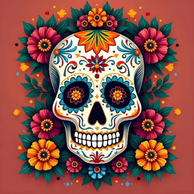 colorful Skull design for halloween