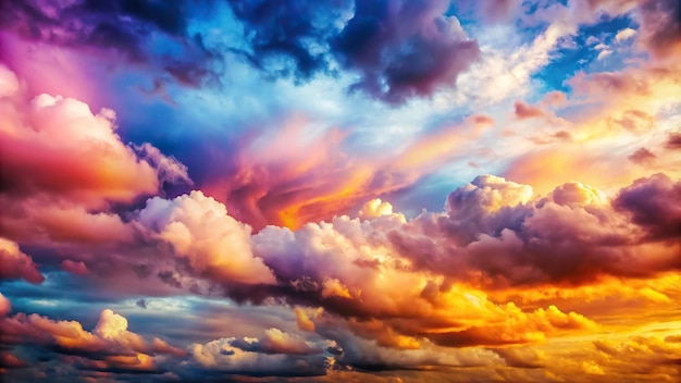 Photo colorful sky with asymmetrical clouds