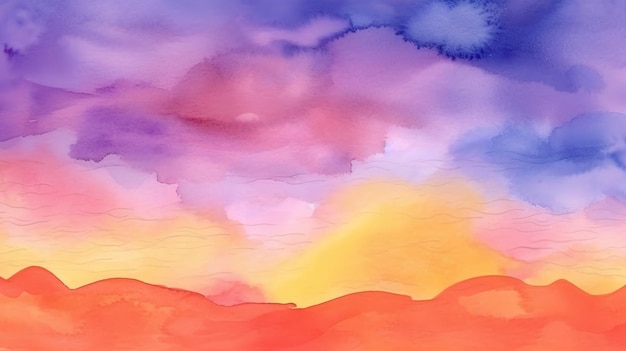 A colorful sky with clouds and a sunset