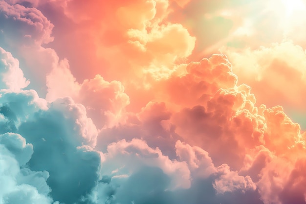 a colorful sky with clouds and the word cloud