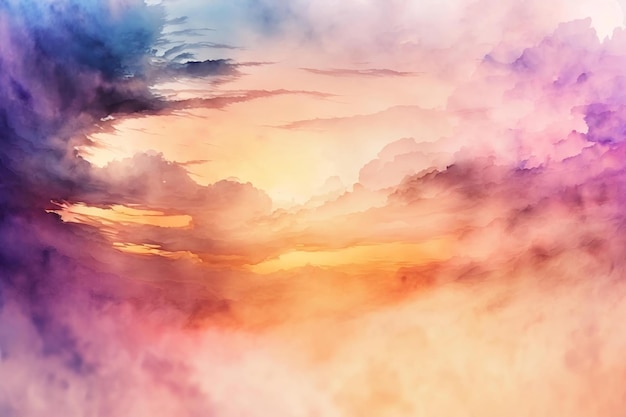 A colorful sky with clouds and the words " smoke "