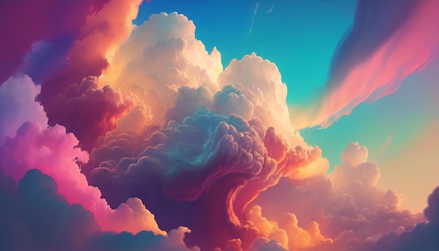 A colorful sky with clouds