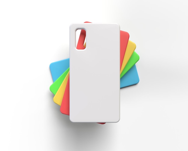 colorful smartphone cases mock up 3d illustration 3D Illustration