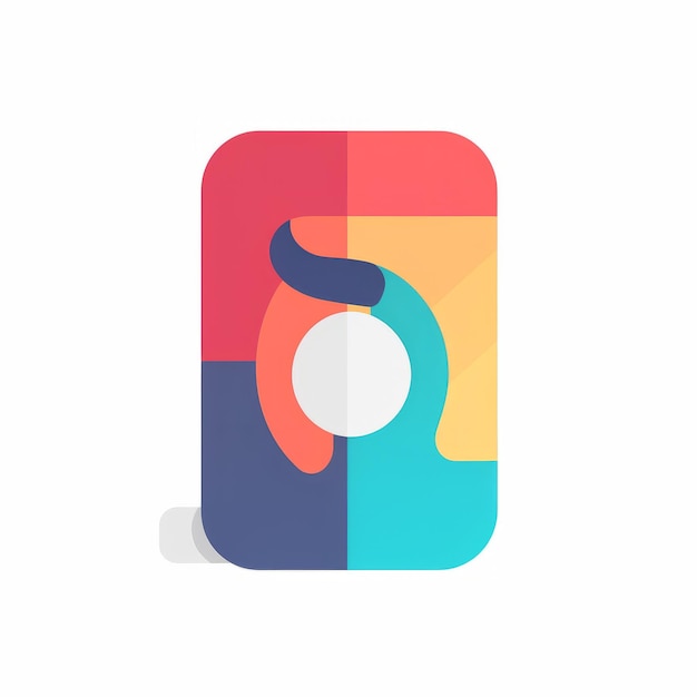 Photo colorful smartphone logo with soft tonal transitions and flat illustrations