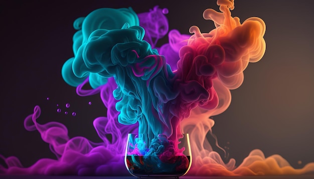 Colorful smoke. AI generative. Design Wallpaper Background.