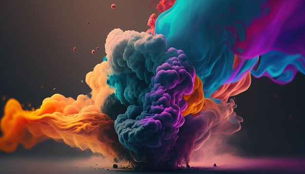 Colorful smoke. AI generative. Design Wallpaper Background.