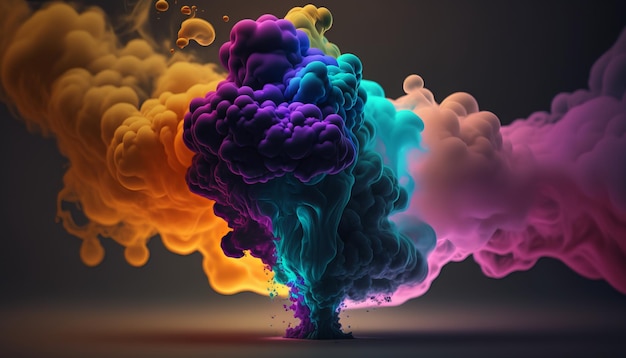 Colorful smoke. AI generative. Design Wallpaper Background.