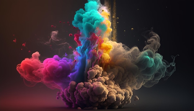 Colorful smoke. AI generative. Design Wallpaper Background.