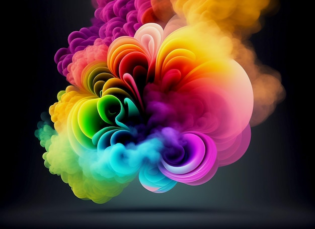 Colorful smoke background, ai generated art