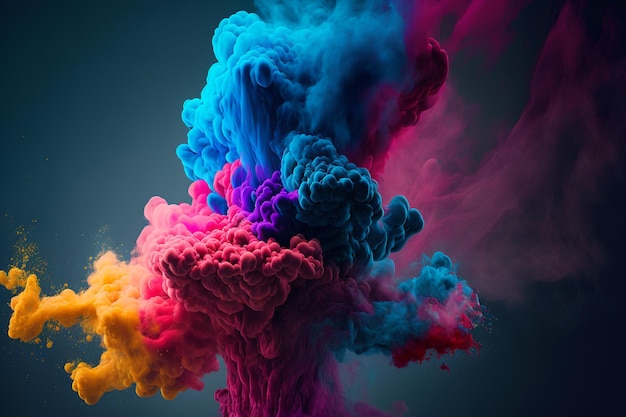 Colorful smoke background, ai generated art