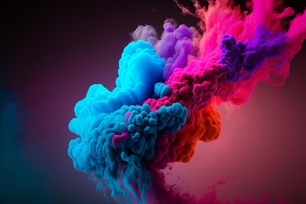 Colorful smoke background, ai generated art