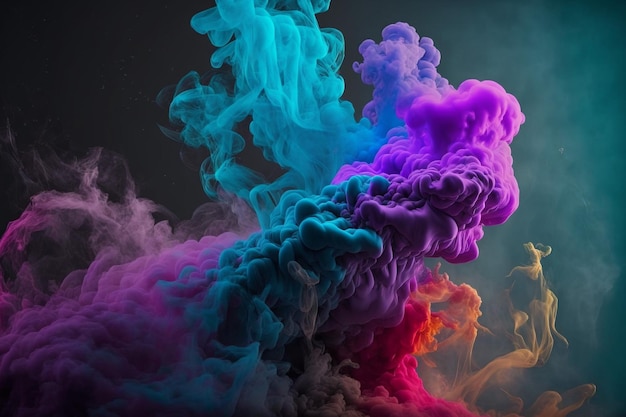 Colorful smoke background, ai generated art