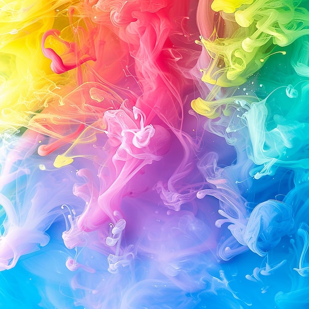 a colorful smoke background of the colors of the rainbow