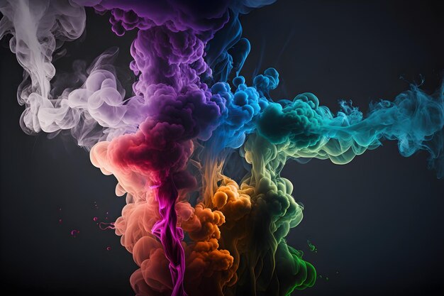 A colorful smoke background with a black background