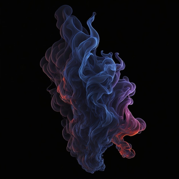 Colorful smoke on black background Multicolor smoke on a dark room