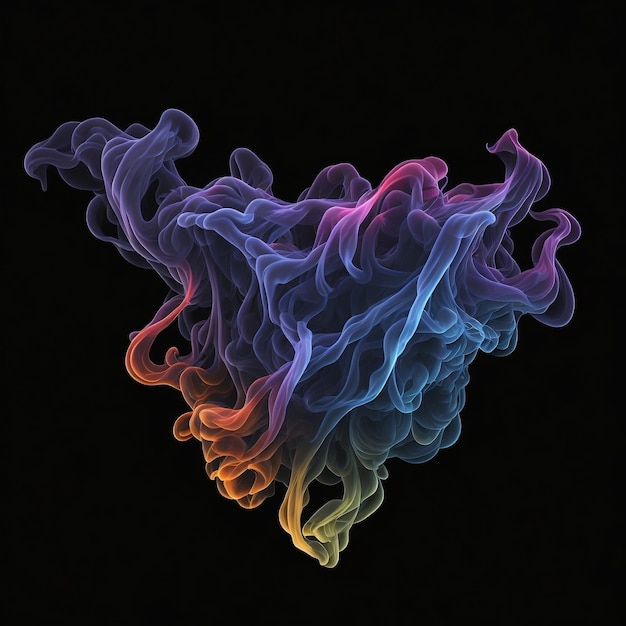 Colorful smoke on black background Multicolor smoke on a dark room