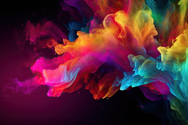 Colorful smoke on a black background