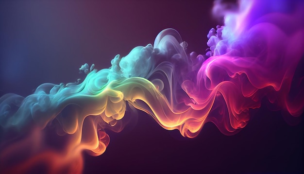 Colorful smoke on a black background