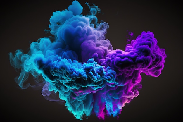 A colorful smoke cloud is created in photoshop.