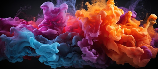 colorful smoke on dark background