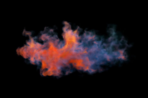 Colorful Smoke design on black background. Close-up. 3d illustration.