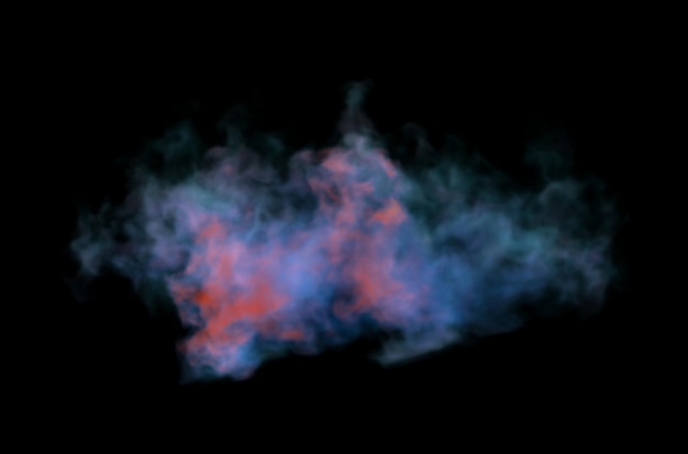 Colorful Smoke design on black background. Close-up. 3d illustration.