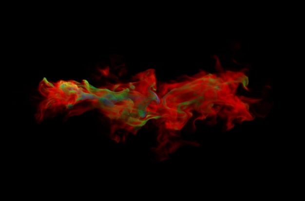 Colorful Smoke design on black background. Close-up. 3d illustration.