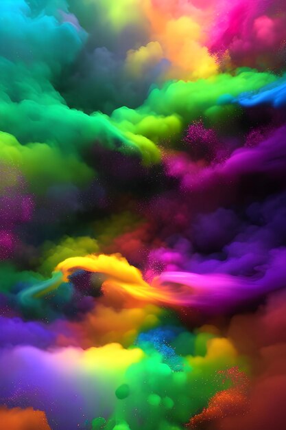 Colorful smoke in the sky