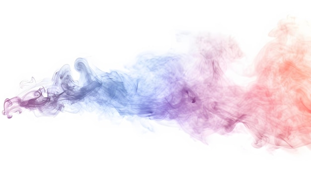 Photo colorful smoke steam isolated fog and mist effect for text or space isolated on white background