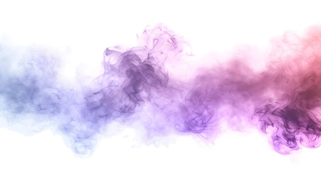 Photo colorful smoke steam isolated fog and mist effect for text or space isolated on white background