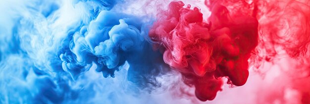 Photo colorful smoke swirls in red and blue creating an abstract artistic display in the background