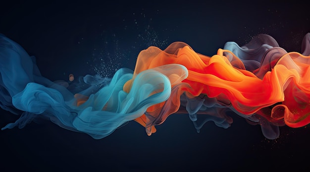 a colorful smoke in the water