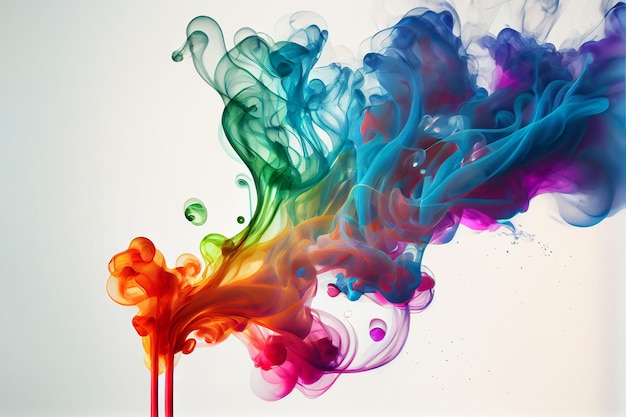 Colorful smoke on a white background illustration