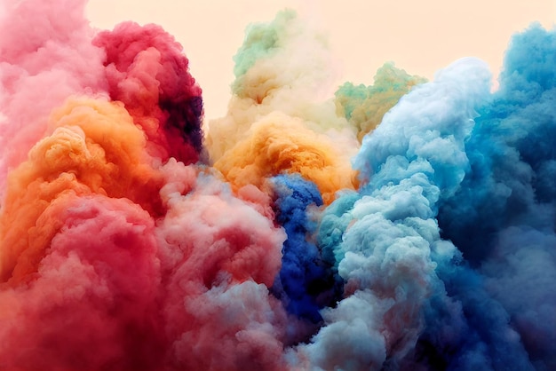 Colorful smoke White fog or smoke Smoking clouds smell of smog