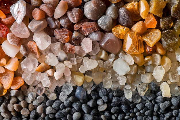 Photo colorful smooth sea glass and beach pebbles arranged in a natural design