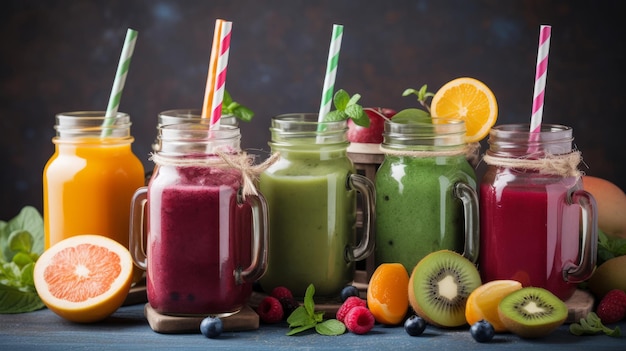 Colorful smoothie Illustration AI GenerativexA