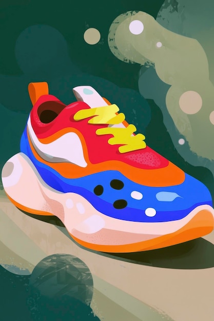 Photo colorful sneaker illustration