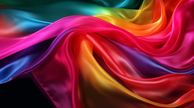 Colorful soft fabric background with a rainbowcolored background