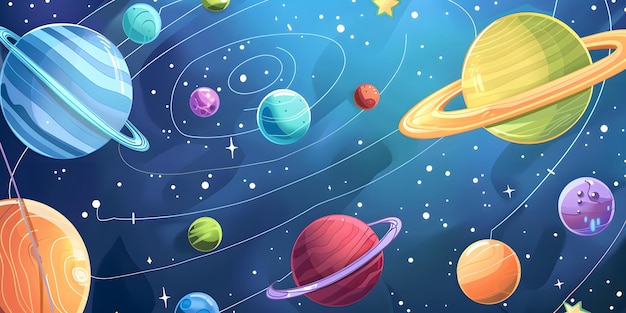 Colorful Solar System Illustration