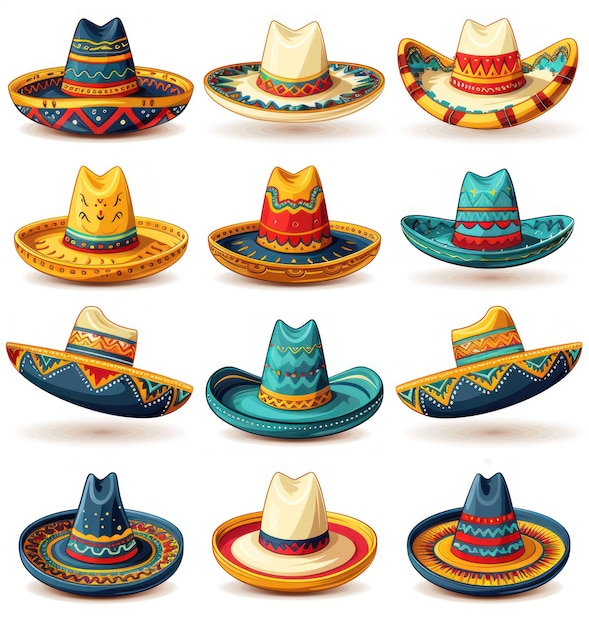 Photo colorful sombrero collection