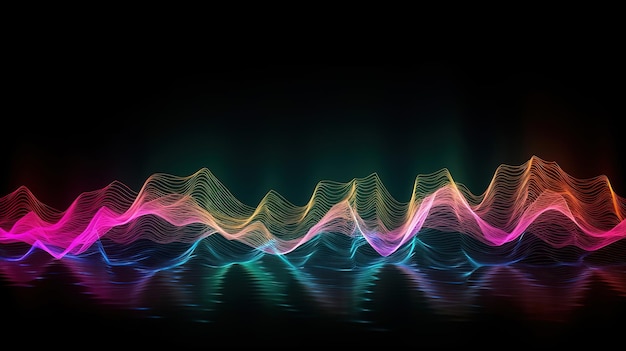 Colorful sound wave background equalizer swing and music Generative ai