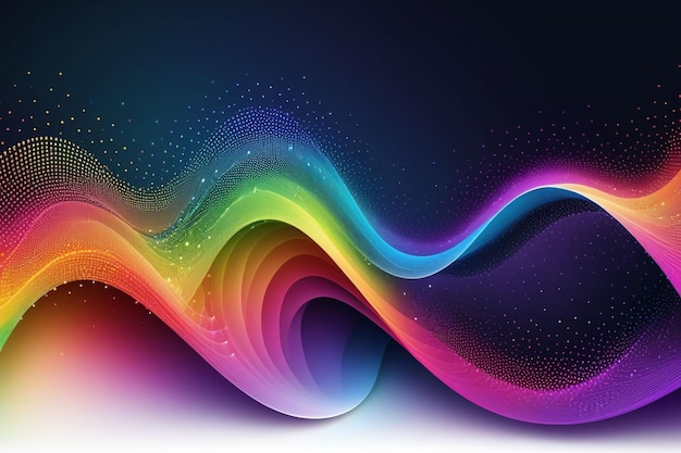 Colorful sound waves abstract background horizontal composition